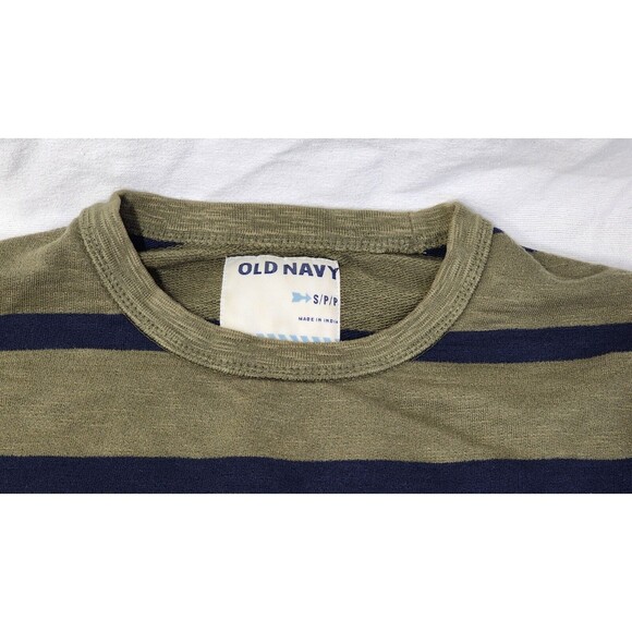 Old Navy Striped Crew Neck Pull Over Slub Sweatshirt Sea Turtle Long Sleeve Sz S - Picture 2 of 4